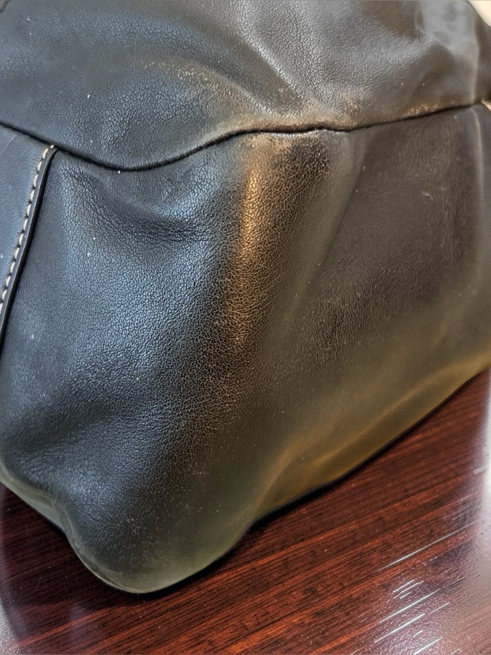 Classic Coach Black Leather Hobo Crossbody Tote - Picture 13 of 16